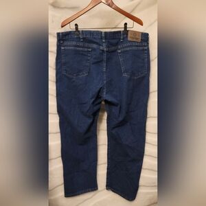 Wrangler Men's 42 x 29 Straight Leg Denim Dark Denim Jeans Regular Fit